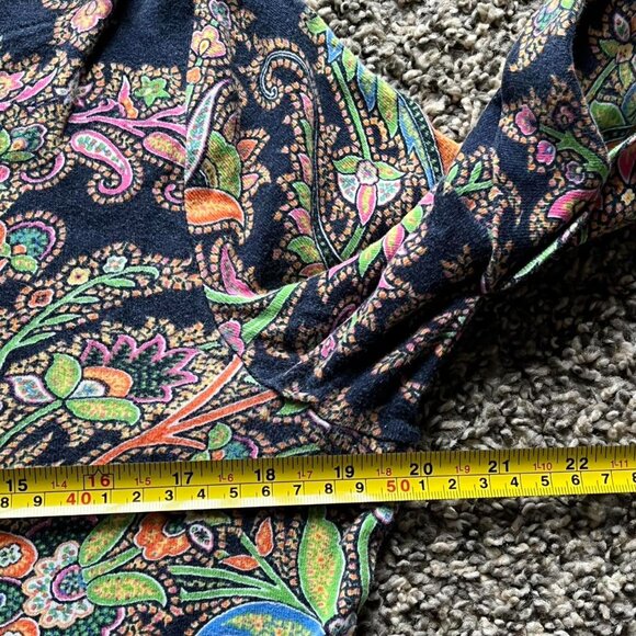 Ralph Lauren Blouse Womens Large Paisley Print Short Sleeve 100% Cotton Top - Picture 5 of 5
